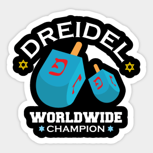 Dreidel Worldwide Champion Funny Hanukkah Sticker